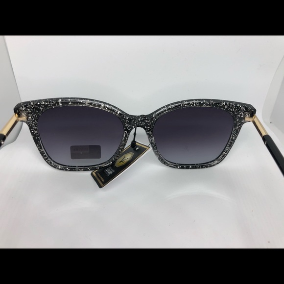 🆕 VG Black with Silver Sparkle Fashion Sunglasses - Picture 6 of 6
